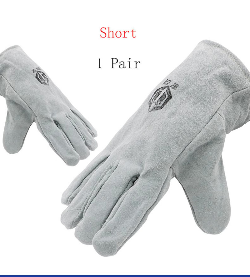 Heat Resistant Glove - 溶接用手袋 多機能作業用手袋 耐熱性 Mig/Tig 溶接機/バーベキュー用保護厚手耐摩耗性ソフト牛革手袋