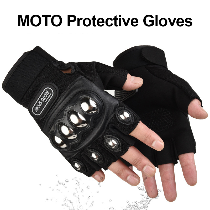 Motorcycle Glove Knuckle - オートバイグローブ男性用タクティカルサイクリングMTBステンレス鋼ナックル衝撃保護滑り止めモトクロスアウトドアスポーツグローブ