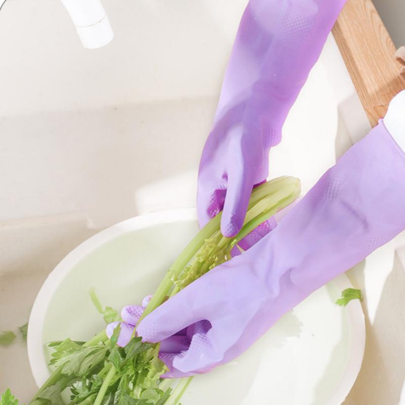 Dish Glove Rubber - 1 ペアラテックス家庭用クリーニング手袋防水食器洗い手袋ノンスリップキッチン浴室クリーニング用