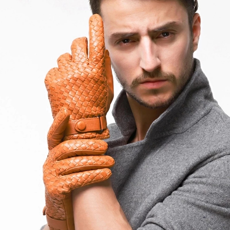 Leather Driving Glove - メンズレザーグローブ,織り本革,ビジネス用,運転用,ファッショナブル,新品,2022