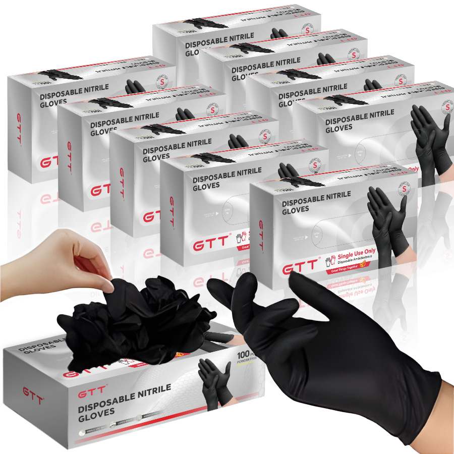 100-1000枚入り ニトリル検査用手袋 ブラック バルク - Exam Glove Nitrile のレビューと価格