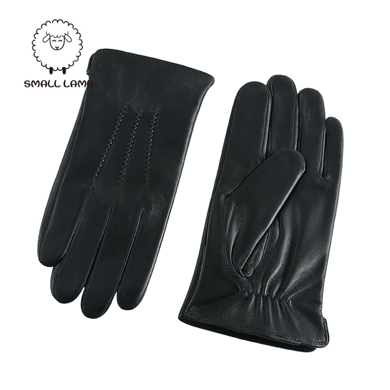 冬の本物のシープスキンレザー手袋男性暖かいウール裏地フルフィ - Wool Glove Lined のレビューと価格