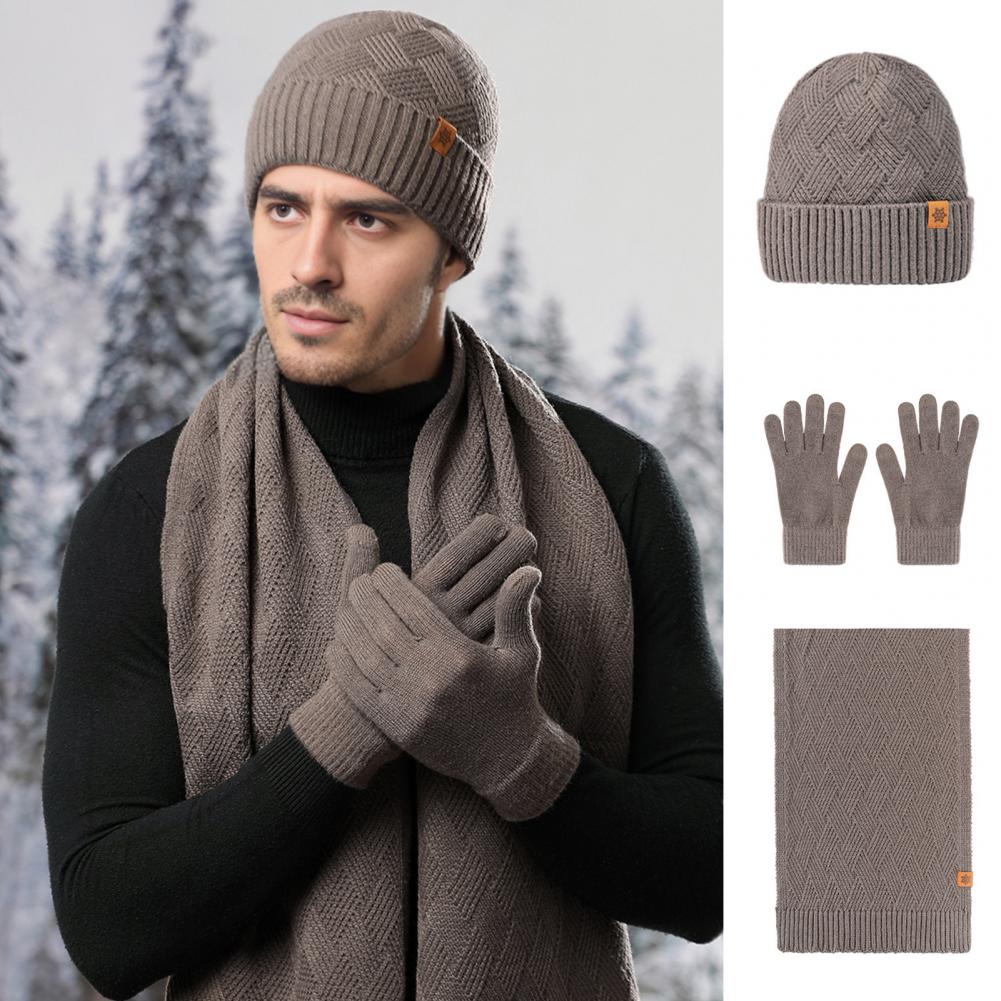 通気性のあるアクリル素材セットメンズ冬用帽子スカーフ手袋セッ - Winter Glove Insulated のレビューと価格