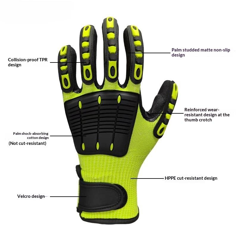 1 ペアの耐切創・耐衝撃性ヘビーデューティ作業用手袋、耐油性 - Work Glove Impact のレビューと価格