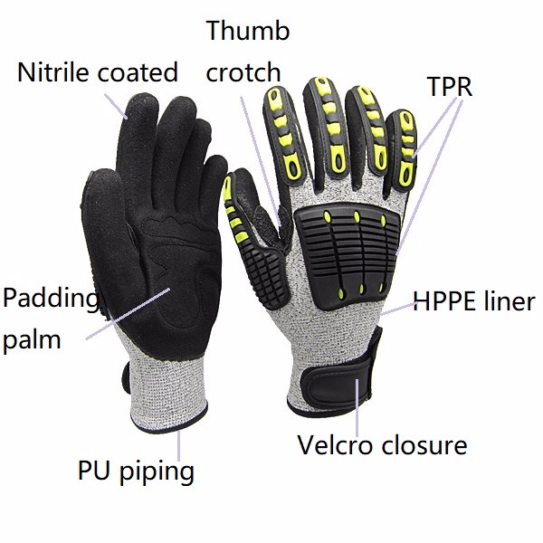 耐切創性・耐衝撃性のあるヘビーデューティーワークグローブ、ゴ - Work Glove Impact のレビューと価格