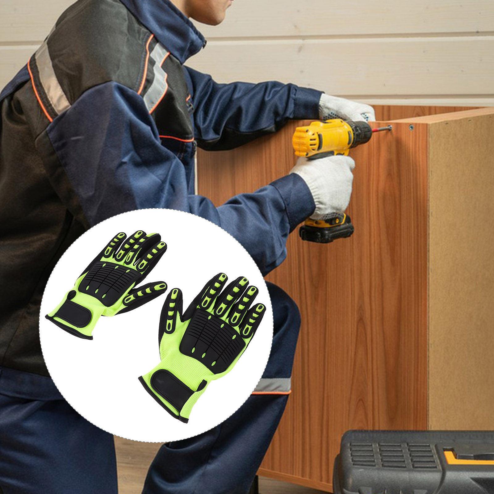1組の頑丈なガーデニンググローブ、耐切創性、滑り止め、耐衝撃 - Work Glove Impact のレビューと価格