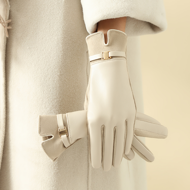 冬用女性用手袋 1 組 フリース裏地付きでヒートテックとタッ - Leather Driving Glove のレビューと価格