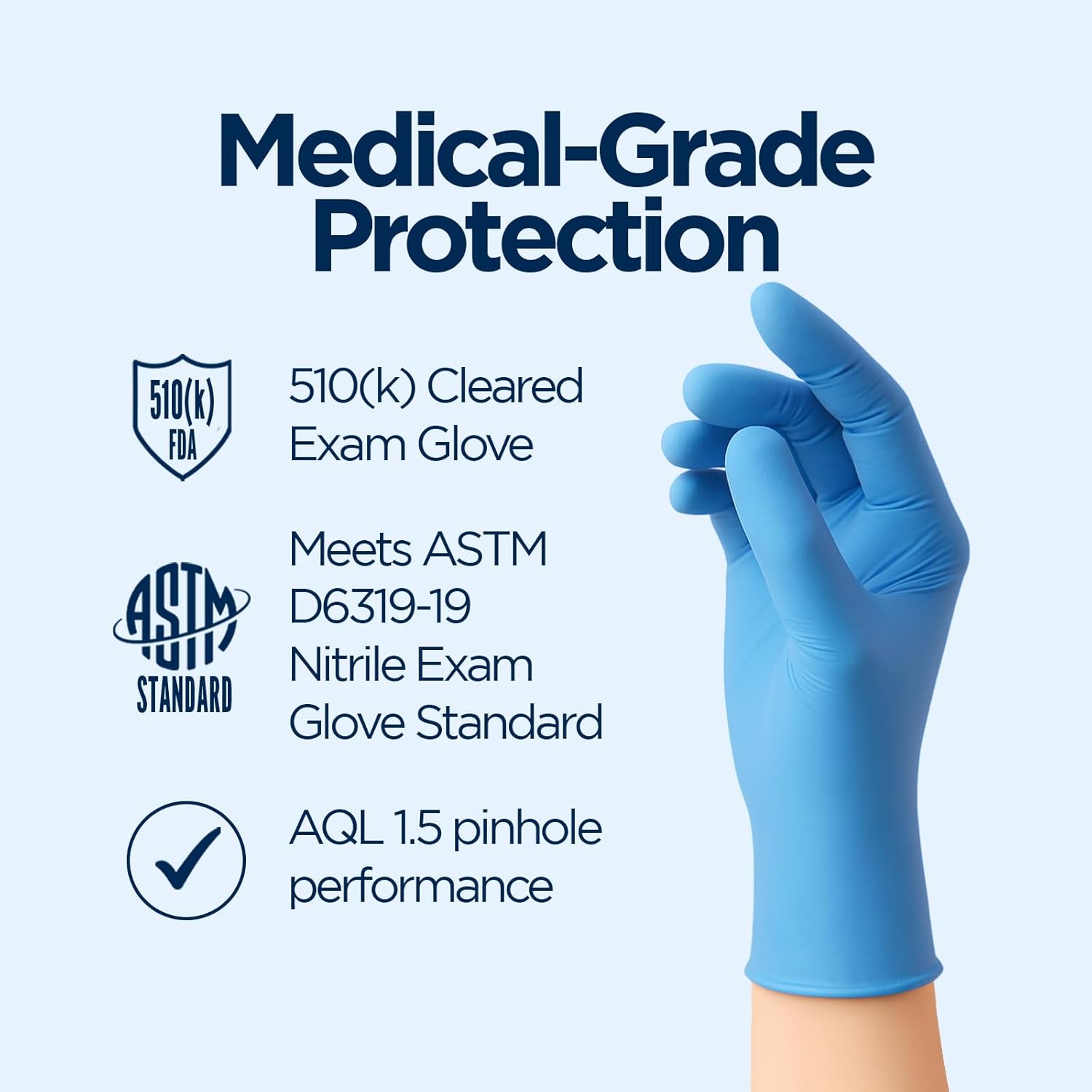医療用ニトリル検査用手袋 100枚入り、FDA 510(k) - Exam Glove Nitrile のレビューと価格