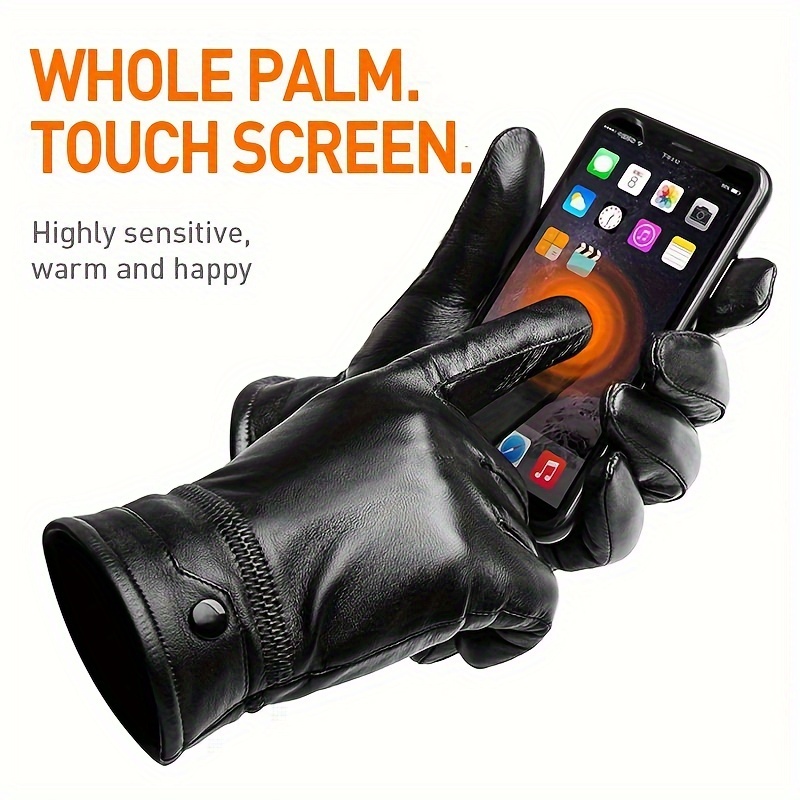 バイソンデニム本物のシープスキンレザーメンズ手袋秋冬防風暖か - Leather Driving Glove のレビューと価格