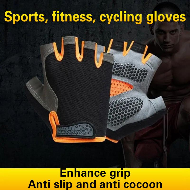 ホットハーフフィンガーサイクリンググローブ男性女性アンチスリ - Fingerless Glove Knit のレビューと価格