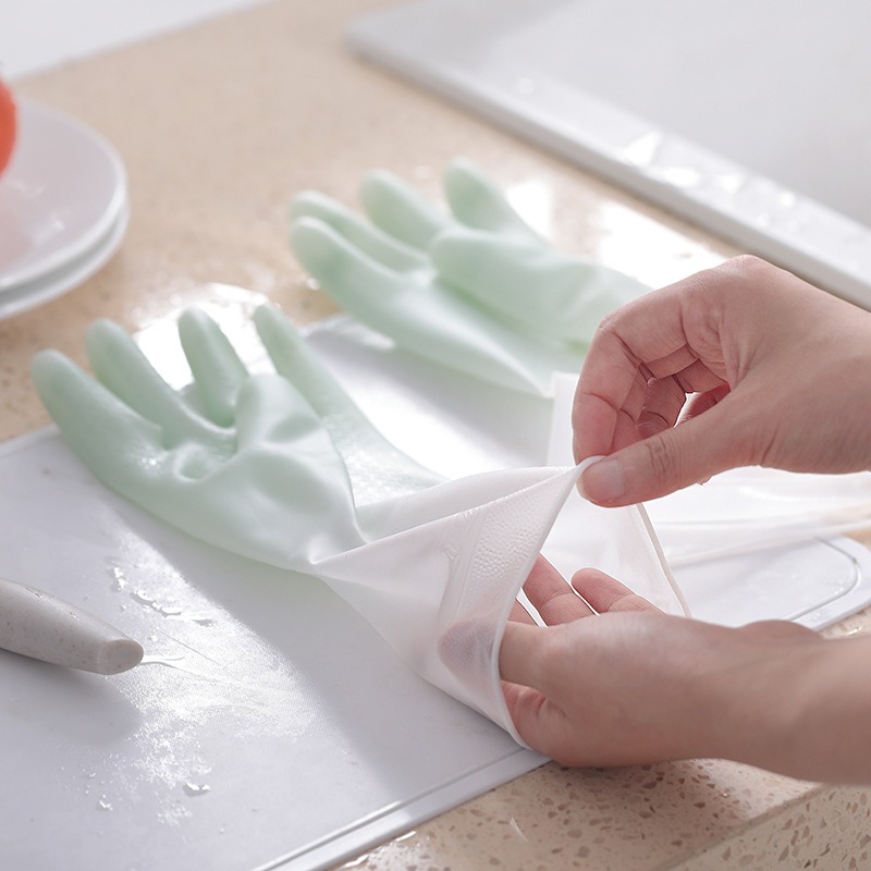 PVC二重カラー食器洗い用手袋　特厚防水ゴム製キッチン掃除用 - Dish Glove Rubber のレビューと価格