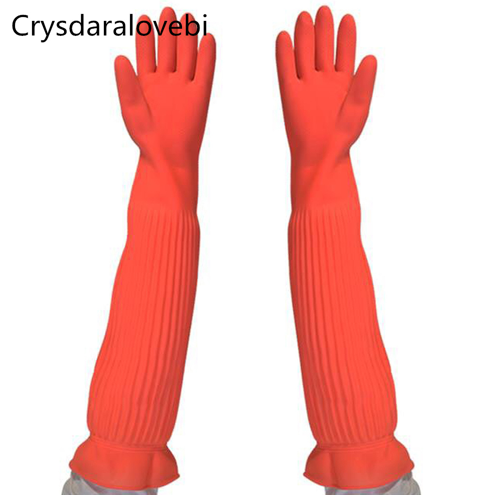 家庭用および家庭用の防水手袋,45/55cm,暖かい食器洗い - Rubber Glove Cleaning のレビューと価格