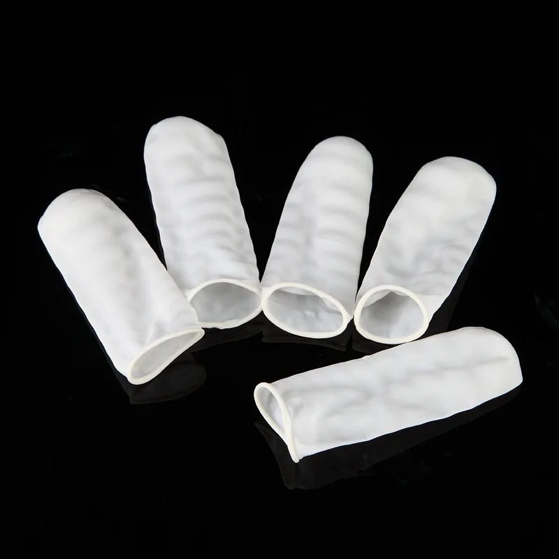 100 個使い捨てラテックス指サック白指先保護手袋ネイルアー - Latex Disposable Glove のレビューと価格