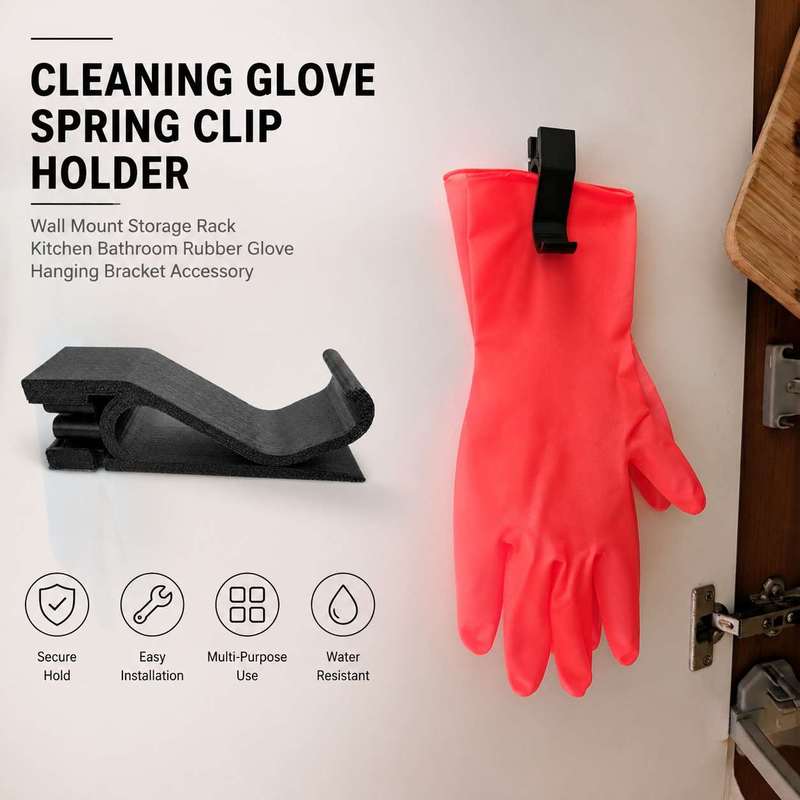 キッチン浴室壁掛け式スプリングクランプホルダー、ゴム製清掃用 - Rubber Glove Cleaning のレビューと価格