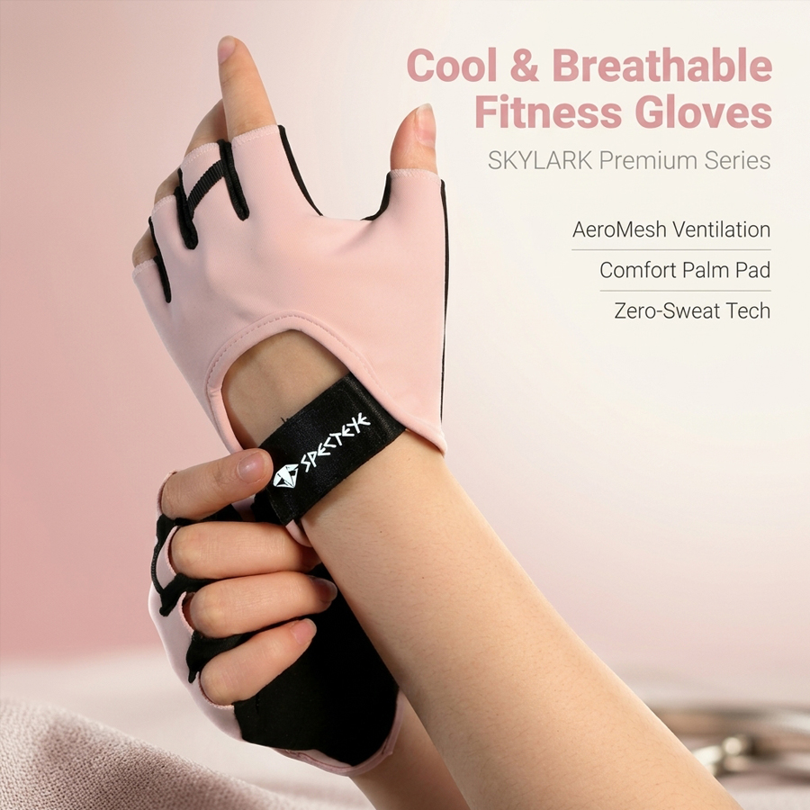 女性用ピンクハーフフィンガーフィットネスグローブ滑り止め通気 - Workout Glove Gym のレビューと価格