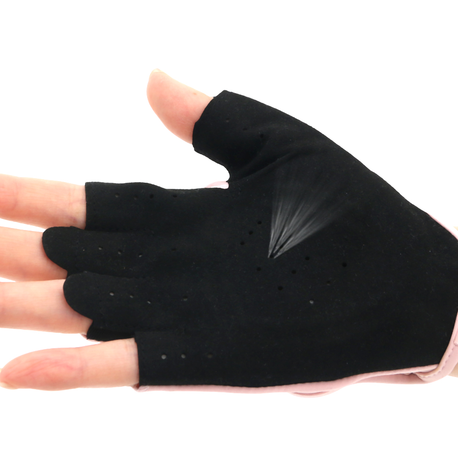 女性用ピンクハーフフィンガーフィットネスグローブ滑り止め通気 - Workout Glove Gym のレビューと価格