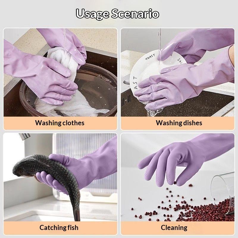 1 ペアラテックス家庭用クリーニング手袋防水食器洗い手袋ノン - Dish Glove Rubber のレビューと価格