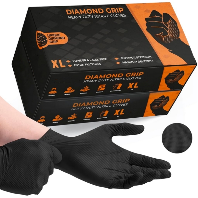 ブラックヘビーデューティーニトリル使い捨て手袋工業用8ミルダ - Nitrile Mechanic Glove のレビューと価格