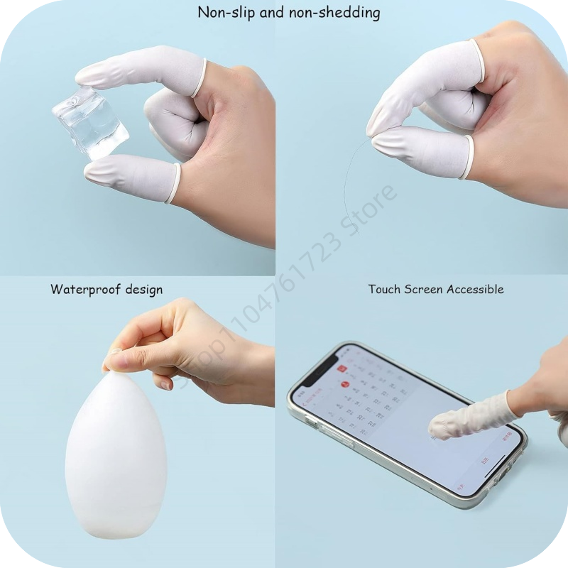 100 個使い捨てフィンガーカバーゴム手袋滑り止め帯電防止ラ - Latex Disposable Glove のレビューと価格