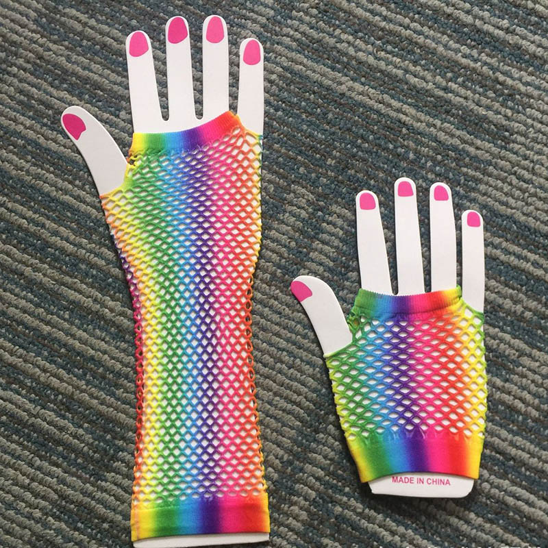 1組 レディース ロングフィッシュネットグローブ 指なしメッ - Fingerless Glove Knit のレビューと価格