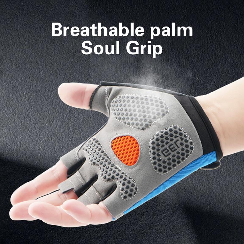 男女兼用ハーフフィンガーサイクリンググローブ、滑り止め、耐衝 - Workout Glove Gym のレビューと価格