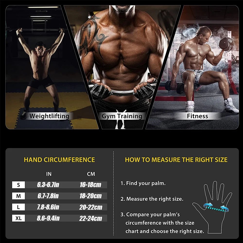 1 ペアハーフフィンガージムフィットネスグローブリストラップ - Workout Glove Gym のレビューと価格