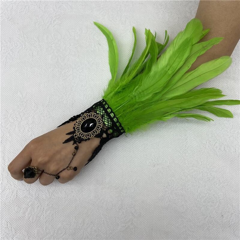ハロウィーンのフェザーグローブ,指なし,ミトン,ゴシックスタ - Motorcycle Glove Knuckle のレビューと価格