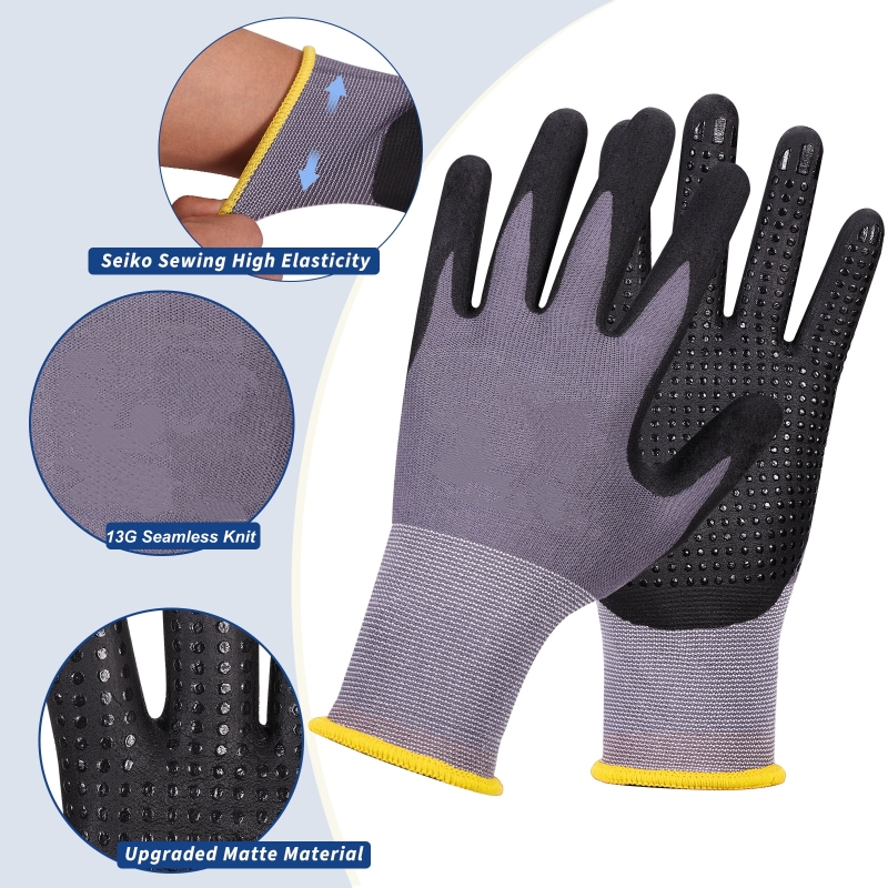 マイクロフォームニトリルコーティング安全作業用手袋、滑り止め - Nitrile Mechanic Glove のレビューと価格