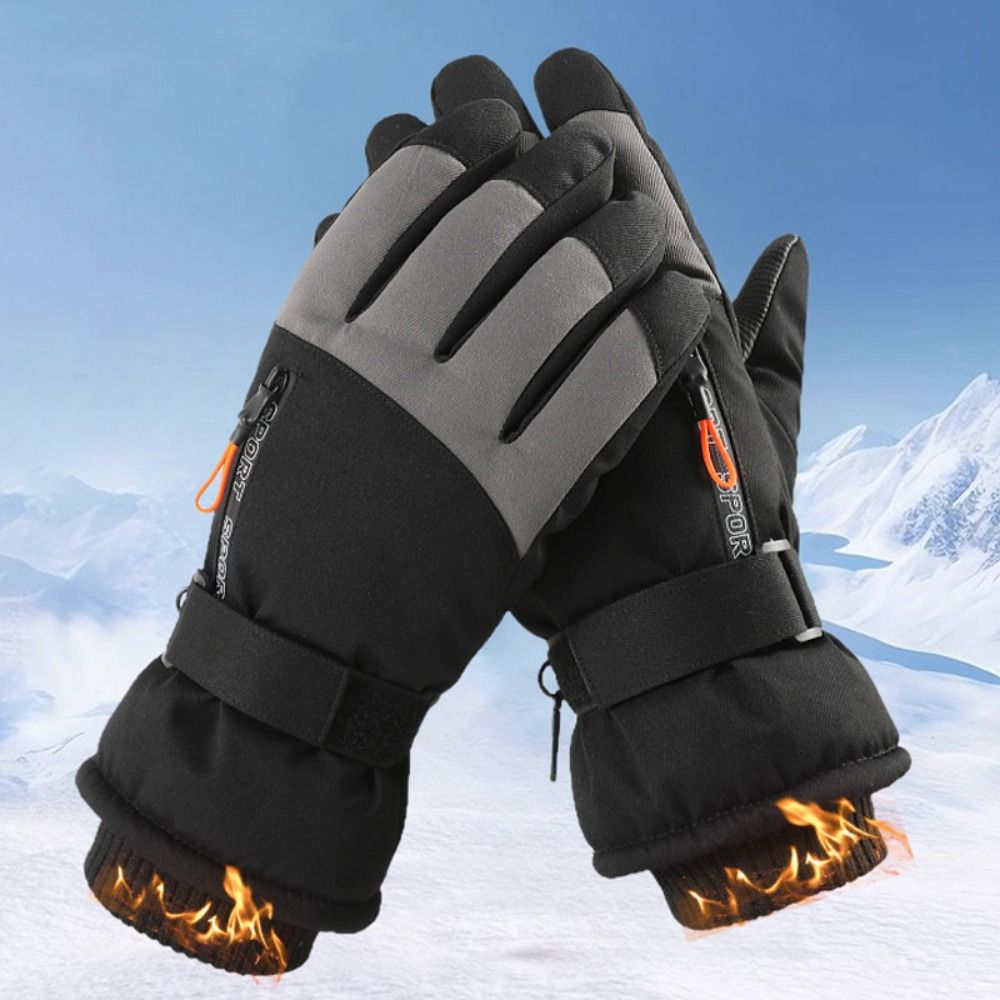 防風冬暖かい手袋タッチスクリーン肥厚スノーボードスキーグロー - Ski Glove Waterproof のレビューと価格