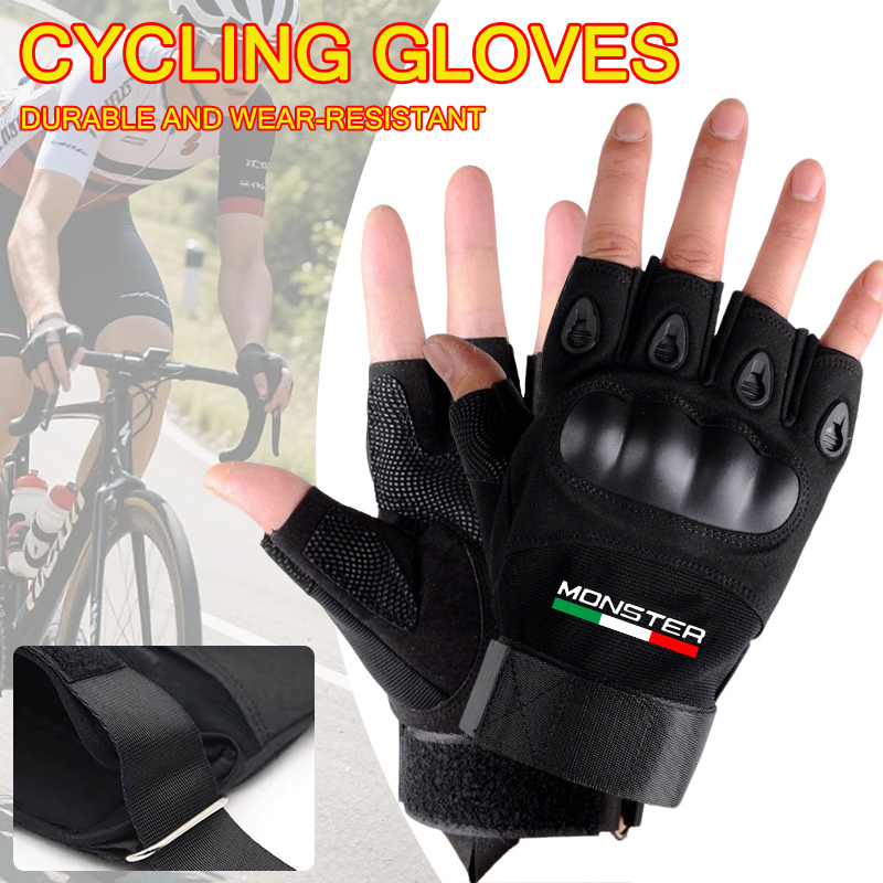 戦術的なハードナックルハーフフィンガーグローブアウトドアスポ - Motorcycle Glove Knuckle のレビューと価格